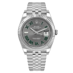 Rolex Datejust 41 Oyster Perpetual Wimbledon Oystersteel Case White Gold Bezel Jubilee Bracelet 126334 - 2024