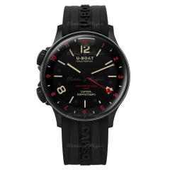 8841/A | U-Boat Capsoil Doppiotempo 45 mm DLC Red Rehaut watch. Buy Online