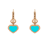 Chopard Happy Hearts Rose Gold Turquoise Earrings 837482-5410