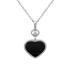 Chopard Happy Hearts White Gold Onyx Diamond Pendant 797482-1201