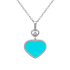 Chopard Happy Hearts White Gold Turquoise Diamond Pendant 797482-1401