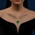 Chopard Happy Hearts Rose Gold Malachite Diamond Pendant 79A075-5151