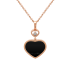 Chopard Happy Hearts Rose Gold Onyx Diamond Pendant 797482-5201