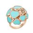 827482-5409 |Buy Chopard Happy Hearts Rose Gold Turquoise Ring Size 52