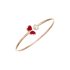 85A083-5802 | Chopard Happy Hearts Wings Rose Gold Red Stone Bracelet Size M