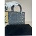 Dior Medium Lady Dior Black Cannage Lambskin Leather and Silver Hardware Handbag M0565PNGE_M900