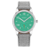 726 | Nomos Club Campus 38 Electric Green Grey Velour Leather watch. Buy Online