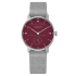 1123.SB | Nomos Metro Muted Red Manual Gray Vegan Velour 33 mm watch. Buy Online