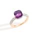 A.B704/O6B9OI Pomellato Nudo Rose and White Gold Amethyst Diamond Ring