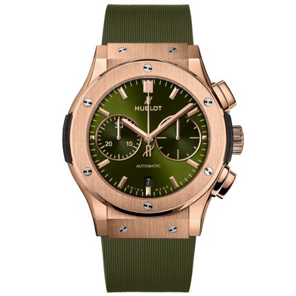 521.OX.8980.RX | Hublot Classic Fusion Chronograph King Gold Green 45 mm watch. Buy Online