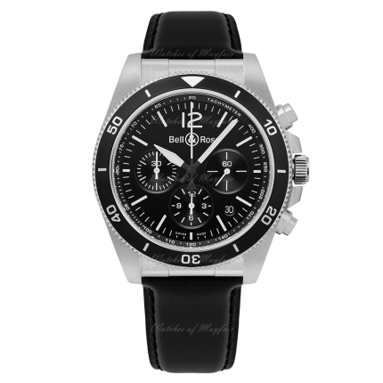 BRV394-BL-ST/SCA | Bell & Ross Br V3-94 Black Steel 43mm watch. Buy Online