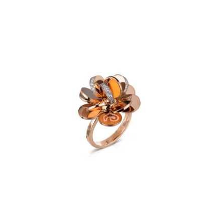 C.38475 | Chantecler Paillettes Pink Gold Diamond Ring Size 53
