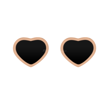 839482-5201 | Buy Online Chopard Happy Hearts Rose Gold Onyx Earrings