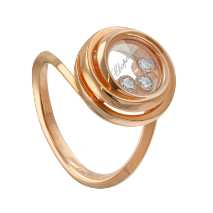 829216-5010 | Chopard Happy Emotions Rose Gold and diamonds Ring Size 53