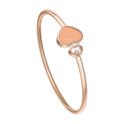 857482-5603 | Chopard Happy Hearts Rose Gold Pink Stone Bangle Size M