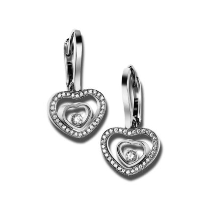 837482-1002 | Buy Chopard Happy Hearts White Gold Diamond Earrings