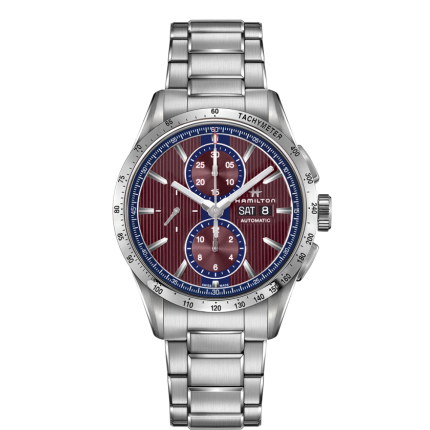 H43516171 | Hamilton Broadway Auto Chrono Purple Dial Bracelet watch. Buy Online