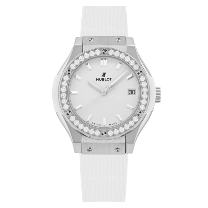 581.NE.2010.RW.1204 | Hublot Classic Fusion Titanium White Diamonds 33 mm watch. Buy Online