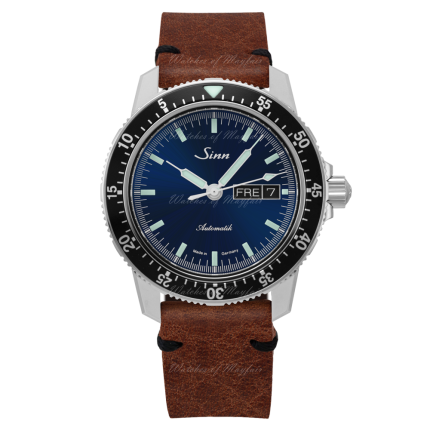 104.013 X156 | Sinn 104 St Sa I B Instrument Classic Pilot Dark Blue Dial Brown Leather 41 mm watch. Buy Online