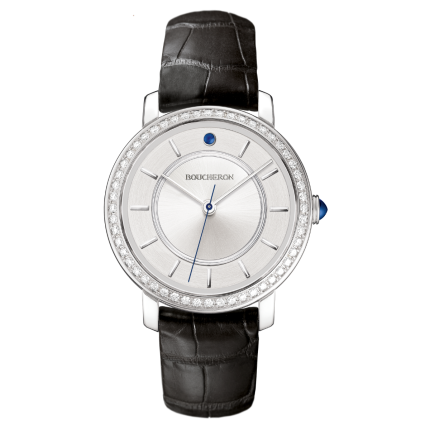 WA021102 | Boucheron Epure White Gold Diamonds Silver Sundial Indexes 38mm watch. Buy