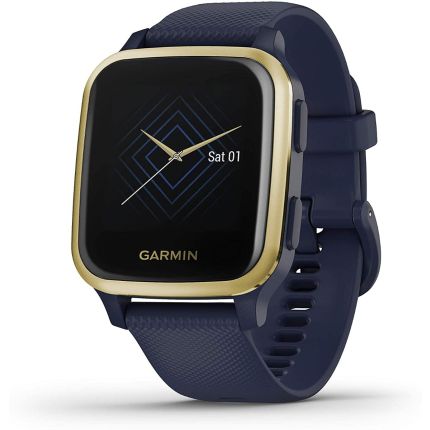 010-02426-12 | Garmin Venu Sq Navy Light Gold GPS 40.6mm watch. Buy Online