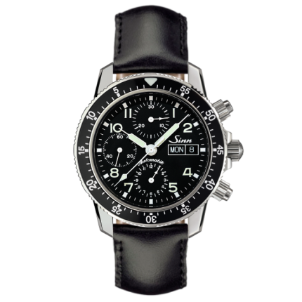 103.061 X33 | Sinn 130 St Sa Instrument Chronographs Black Dial Leather 41mm watch. Buy Online