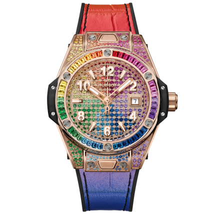 485.OX.9900.LR.0999 | Hublot Big Bang One Click King Gold Rainbow 33 mm watch. Buy Online