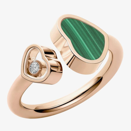 829482-5130 | Buy Online Chopard Happy Hearts Rose Gold Malachite Diamond Ring