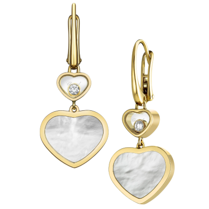 837482-0310 | Buy Online Chopard Happy Hearts Yellow Gold Mother-of-Pearl Diamond Earrings