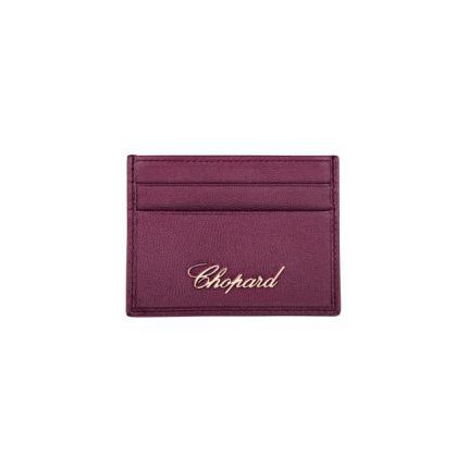 95015-0448 | Chopard Happy Small Card Holder Cerise Caviare Printed Calfskin Leather