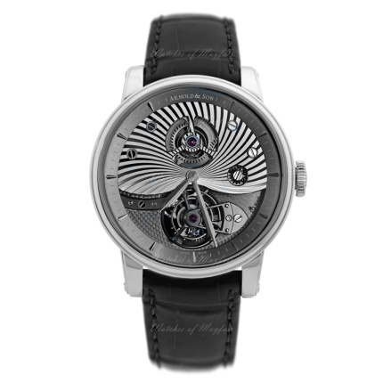 1SJAW.B02A.C113A | Arnold & Son TE8 White gold case, black alligator leather strap watch. Limited edition: 25 pieces. Buy Online