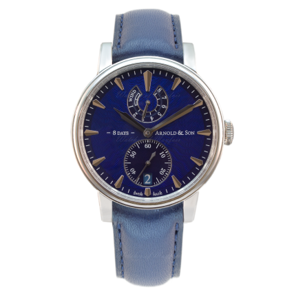 1EDAS.U01A.D136A | Arnold & Son Eight-Day Royal Navy Stainless steel case, blue calf leather strap watch. Buy Online