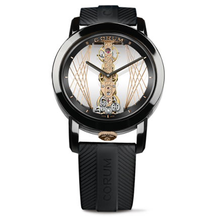 B113/03951 - 113.955.95/F371 CA55R | Corum Golden Bridge 43 Titanium DLC Art Deco Limited Edition watch. Buy Online