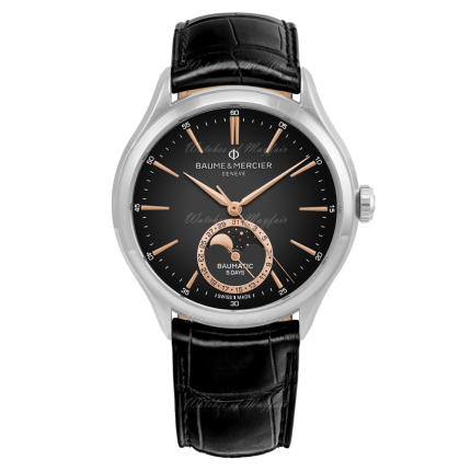 10758 | Baume & Mercier Clifton Baumatic Moon Phase Date 39 mm watch. Buy Online