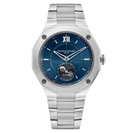 10682 | Baume & Mercier Riviera Moon Phases Date Automatic 43 mm watch. Buy Online