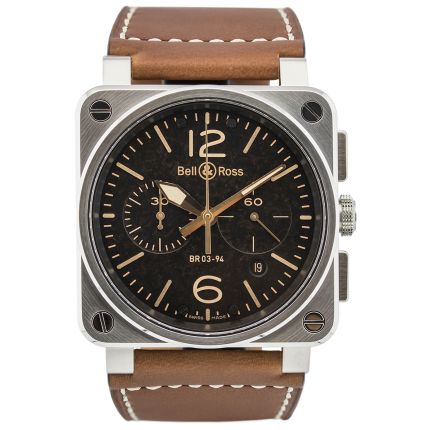 BR0394-ST-G-HE/SCA | Bell & Ross BR 03-94 Golden Heritage 42 mm watch | Buy Online