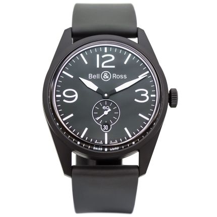 BRV123-BL-CA/SRB | Bell & Ross BR 123 Original Carbon Rubber Strap 41 mm watch | Buy Online