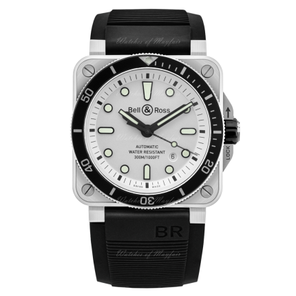 BR0392-D-WH-ST/SRB | Bell & Ross Br 03-92 Diver White 42 mm watch. Buy Online