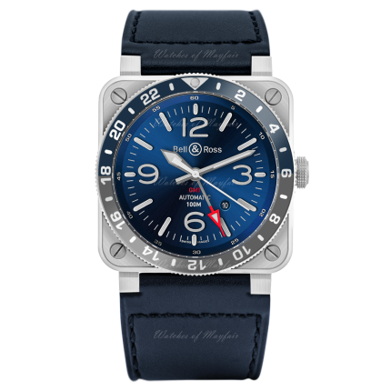 BR0393-BLU-ST/SCA | Bell & Ross BR 03-93 GMT Blue Automatic 42 mm watch | Buy Now