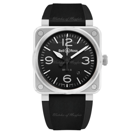 BR03A-BL-ST/SRB | Bell & Ross BR 03 Black Steel Automatic 41 mm watch | Buy Online