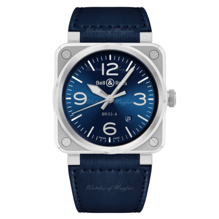 BR03A-BLU-ST/SCA | Bell & Ross BR 03 Blue Steel Automatic 41 mm watch | Buy Online