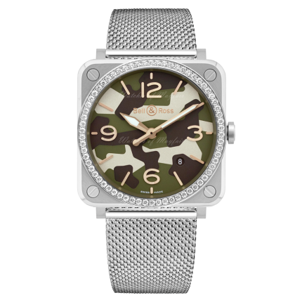 BRS-CK-ST-LGD/SST | Bell & Ross BR S Green Camo Diamonds Quartz 39 mm watch | Buy Now