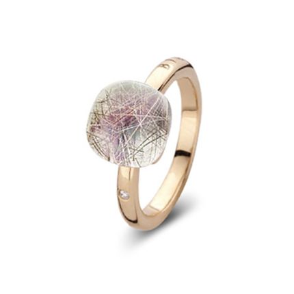 20R88RRUTMPBI | Buy BIGLI Mini Sweety Rose Gold Rutilated Quartz Ring