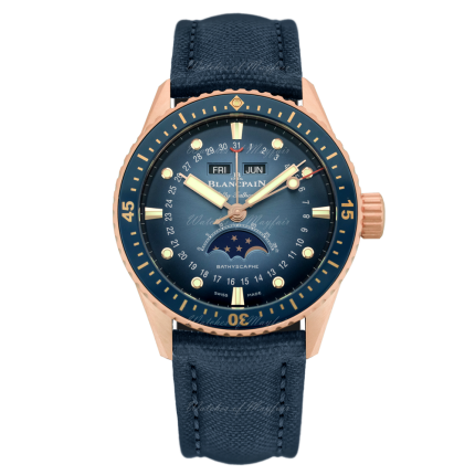 5054-3640-O52B | Blancpain Fifty Fathoms Bathyscaphe Quantieme Complet Phases de Lune 43 mm watch | Buy Now 