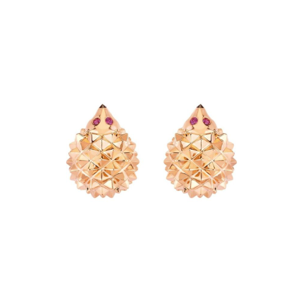 JCO01028 | Buy Boucheron Animaux Collection Rose Gold Ruby Earrings