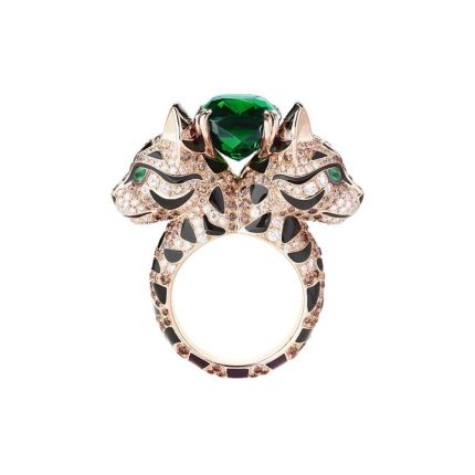 JRG02686 Boucheron Animaux Rose Gold Tourmaline Diamond Ring | Buy Now