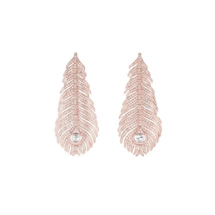 JCO01236 | Buy Boucheron Plume de Paon Rose Gold Diamond Earrings