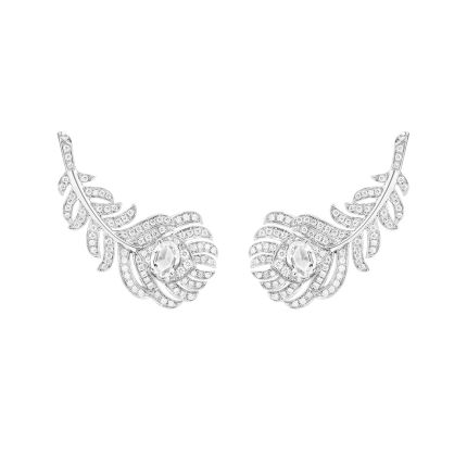 JCO01297 | Buy Boucheron Plume de Paon White Gold Diamond Earrings