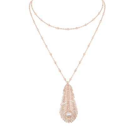 JPN00549 |Buy Online Boucheron Plume de Paon Rose Gold Diamond Pendant