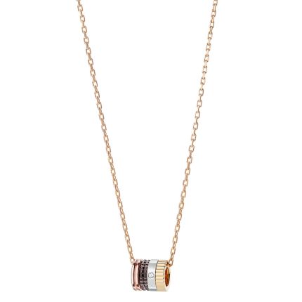 JPN00547 | Boucheron Quatre Mini Ring Mixed Gold PVD Diamonds Pendant